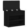 vidaXL Storage Bench Black Oak 62 x 32 x 50 cm Engineered Wood