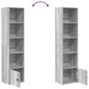 vidaXL Bookcase Grey Sonoma 31x24x127 cm Engineered Wood