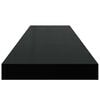 vidaXL Floating Wall Shelves 2 pcs High Gloss Black 90x23.5x3.8 cm MDF