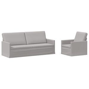 vidaXL Sofa Set 2 pcs Cloud Grey Fabric