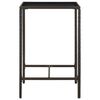 vidaXL Garden Bar Table Brown 70x70x110 cm Poly Rattan and Glass