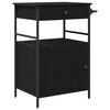 vidaXL Kitchen Trolley Black Oak 56 x 43 x 89.5 cm Engineered Wood