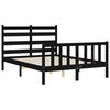 vidaXL Bed Frame without Mattress Black Double Solid Wood Pine