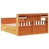 vidaXL Bookcase Bed without Mattress Wax Brown 140x190 cm Solid Wood Pine