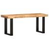 vidaXL Bench 110 cm Solid Rough Mango Wood and Steel