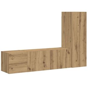 vidaXL 3 Piece Wall-mounted TV Cabinet Set Artisan Oak Engineered Wood