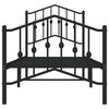 vidaXL Metal Bed Frame without Mattress with Footboard Black 75x190cm
