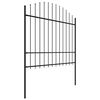 vidaXL Garden Fence with Spear Top Steel 1070x175 cm Black
