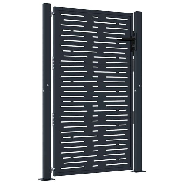 vidaXL Garden Gate Anthracite 100x150 cm Steel Square Design