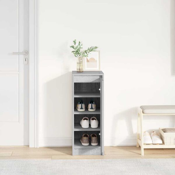vidaXL Shoe Cabinet Grey Sonoma 29.5x34x76 cm Engineered Wood