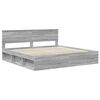 vidaXL Bed Frame Grey Sonoma 200 x 200 cm Solid Pine Wood
