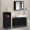 vidaXL Bathroom Furniture Set 3 pcs Black Oak Engineered Wood