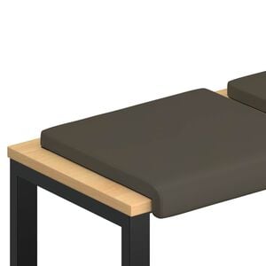 vidaXL Bench Cushion 2 pcs Faux Leather Grey Depth 35 cm