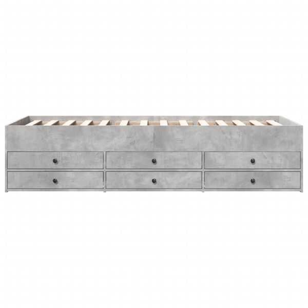 vidaXL Daybed with Drawers without Mattress Concrete Grey 90x190 cm Single