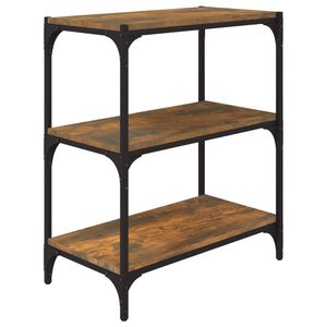 vidaXL Book Cabinet Smoked Oak 60x33x70.5 cm Engineered Wood and Steel