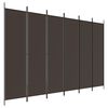 vidaXL 6-Panel Room Divider Brown 300x200 cm Fabric