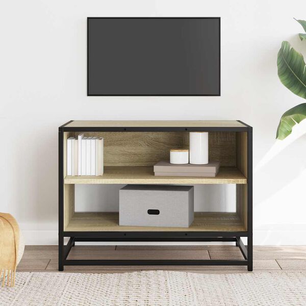 vidaXL TV Cabinet Sonoma Oak 61x40x46 cm Engineered Wood and Metal