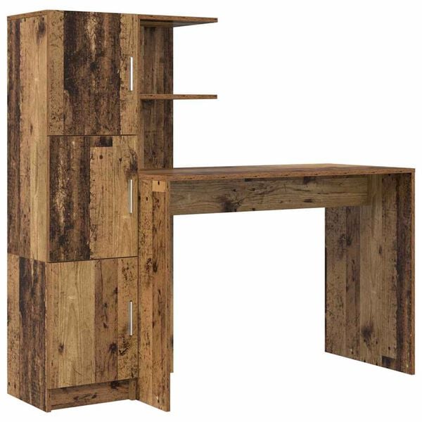 vidaXL Desk 2 pcs Old Wood