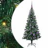vidaXL Artificial Pre-lit Christmas Tree Green 150 cm PVC and Metal