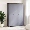 vidaXL 3-Door Wardrobe Grey 118x50x171.5 cm Pine Panama Range
