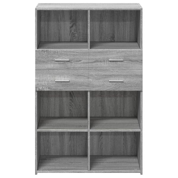 vidaXL Highboard Grey Sonoma 80x42.5x124 cm Engineered Wood