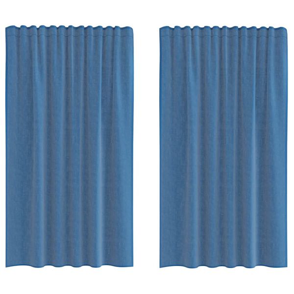 vidaXL Voile Curtains with Rod Pockets 2 pcs Royal Blue