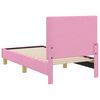 vidaXL Toddler Bed Frame with Headboard Pink 70 x 140 cm Fabric