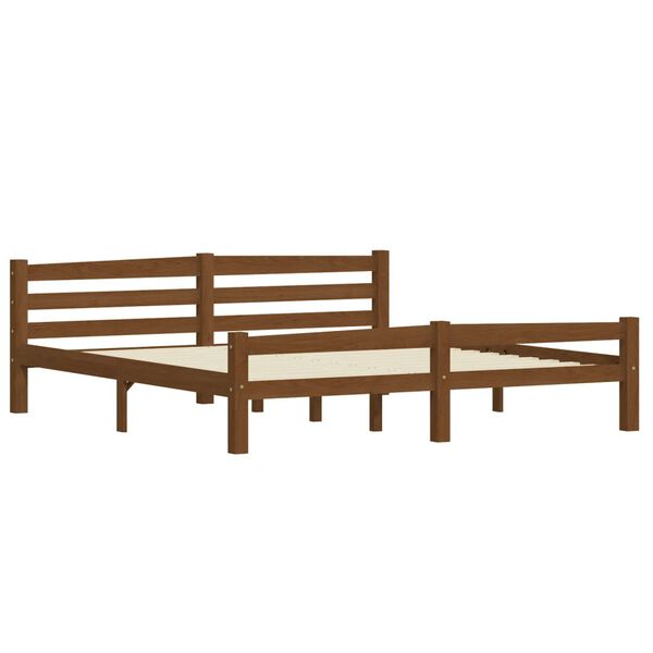 vidaXL Bed Frame without Mattress Honey Brown Solid Wood 180x200 cm Super King (322080+321987)