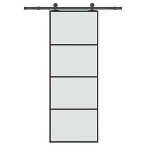 vidaXL Sliding Door with Hardware Set 76x205 cm ESG Glass&Aluminium