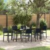 vidaXL Garden Dining Set 7 pcs Black Powder-Coated Steel