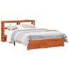 vidaXL Bed Frame with Shelf 2 pcs Wax Brown Solid Pine Wood