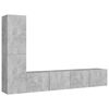 vidaXL 4 Piece TV Cabinet Set Concrete Grey Engineered Wood