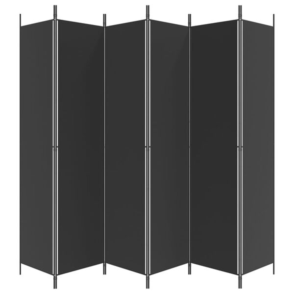 vidaXL 6-Panel Room Divider Black 300x220 cm Fabric