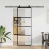 vidaXL Sliding Door with Hardware Set 76x205 cm ESG Glass&Aluminium