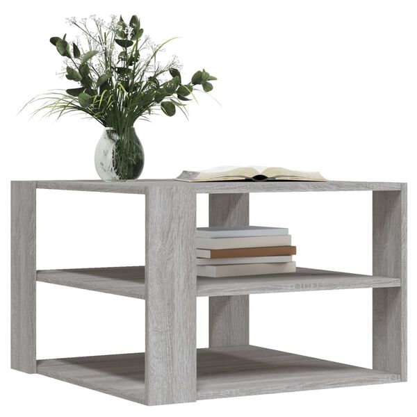 vidaXL Coffee Table Grey Sonoma 58x58x40 cm Engineered Wood