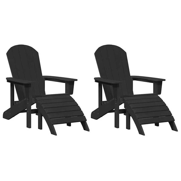 vidaXL Garden Lounge Furniture 2 pcs Black 74 x 82 x 90cm Plastic