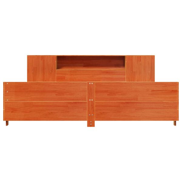 vidaXL Bed Frame without Mattress Wax Brown 180x200 cm Super King Solid Wood Pine