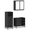 vidaXL 3 Piece Bathroom Furniture Set Black Engineered Wood