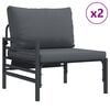 vidaXL Garden Sofa Set with Cushion Anthracite Steel