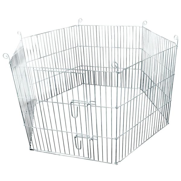 FLAMINGO 6 Piece Rabbit Playpen 120x60 cm Silver