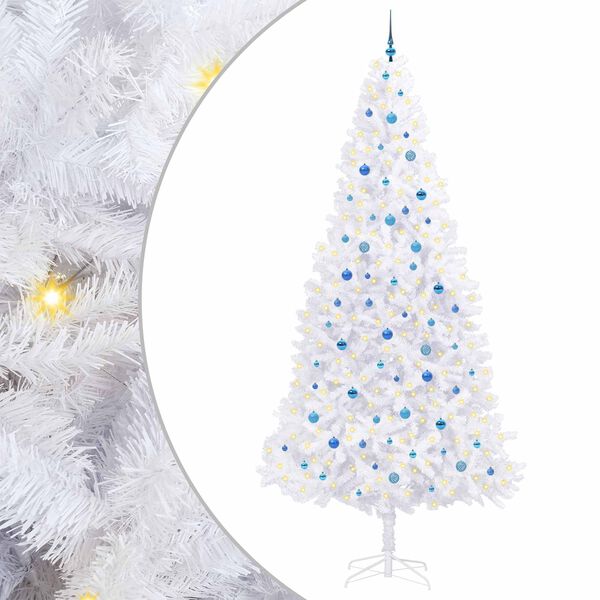 vidaXL Artificial Christmas Tree with Stand White 300 cm PVC and Steel