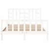 vidaXL Bed Frame without Mattress White King Size Solid Wood Pine
