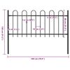 vidaXL Garden Fence with Hoop Top Steel 181x80 cm Black