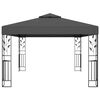 vidaXL Gazebo with Double Roof&LED String Lights 3x4m Anthracite