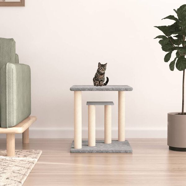 vidaXL Cat Scratching Posts with Platforms Light Grey 50 cm