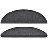 vidaXL Stair Mats 15 pcs 56x17x3 cm Anthracite Half Round