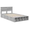 vidaXL Bed Frame with Shelf Grey Sonoma 120 x 190 cm Engineered Wood