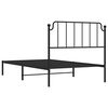 vidaXL Metal Bed Frame without Mattress with Headboard Black 107x203cm