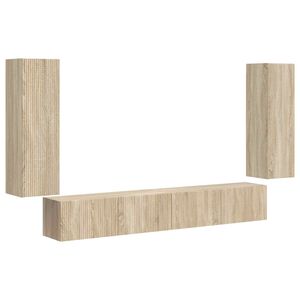 vidaXL TV Wall Cabinet Set 4 pcs Sonoma Oak Engineered Wood