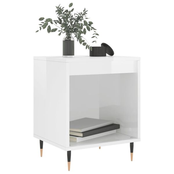 vidaXL Bedside Cabinets 2 pcs High Gloss White 40x35x50 cm Engineered Wood